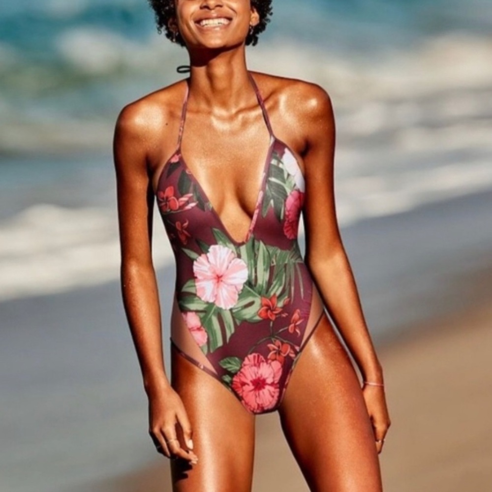 Victoria’s Secret Floral Mesh One Piece Swimsuit
